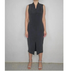 Vintage Patrick Petite Silk Buttoned Shirt Dress sz 12